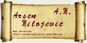 Arsen Milojević vizit kartica